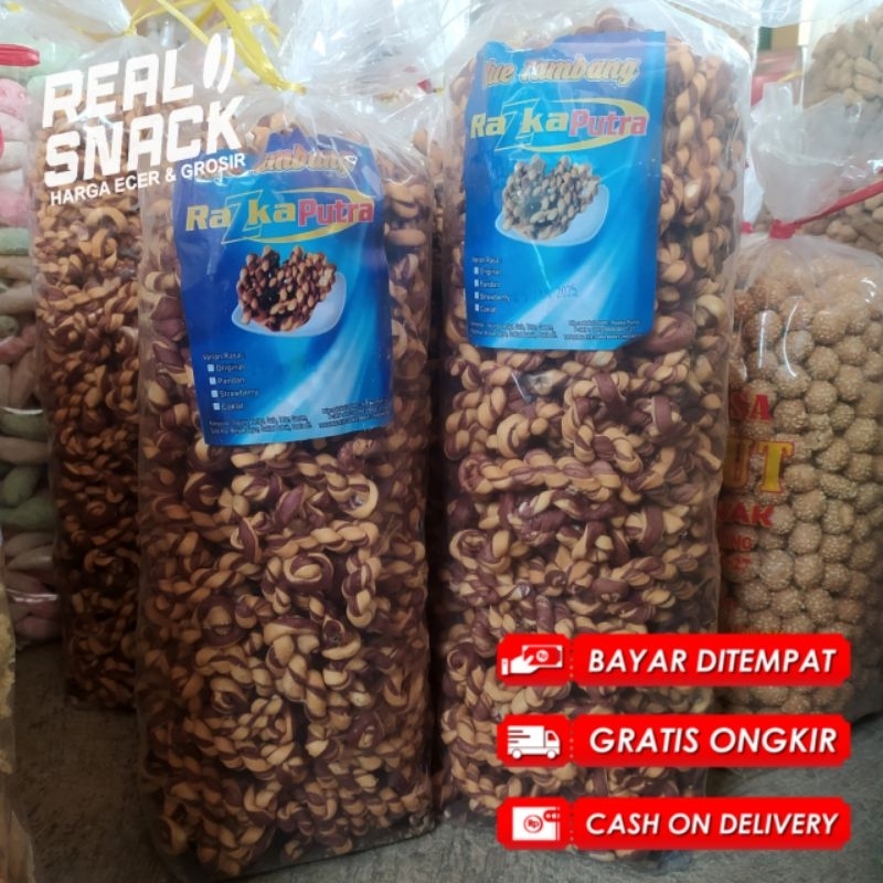 

1 Bal isi 1.5kg Kue Tambang Manis Caramel Coklat / Kue Tambang Untir Untir Manis Gurih Premium