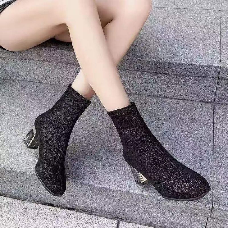 IMPORTIR SEPATU Boots Heels Fashion Korea Import Wanita