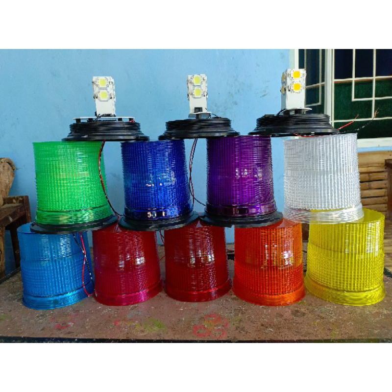 LAMPU ROTARY SERI H bisa 1x dan 2x kedip  super terang banyak pilihan warna 12volt dan 24 volt hpl