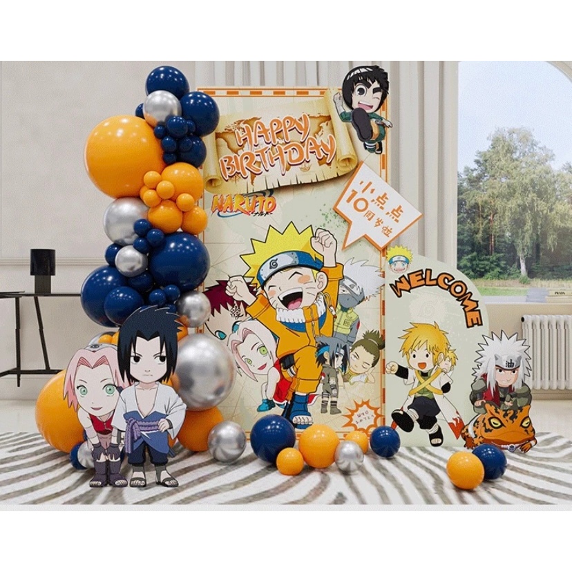 PAKET NARUTO DEKORASI BACKDROP / STANDING KARAKTER ULANG TAHUN ANAK / PAKET DEKORASI ULANG TAHUN ANA