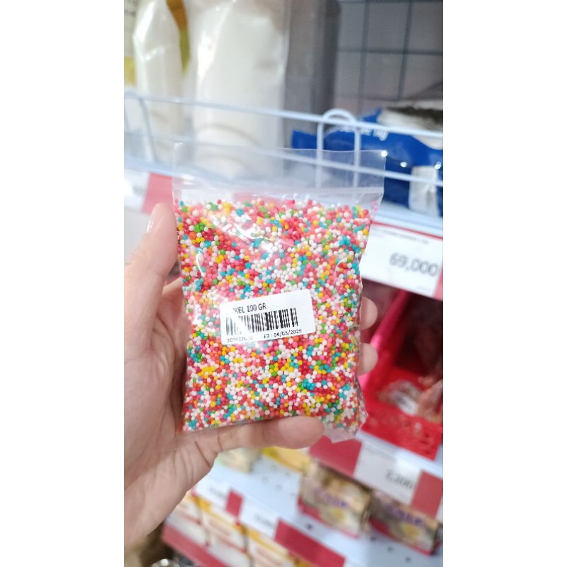 

[ 100 GRAM ] Permen Warna Warni Rainbow Sprinkle Spikel Dekorasi Tart Baking Kue Kering 100 Gram