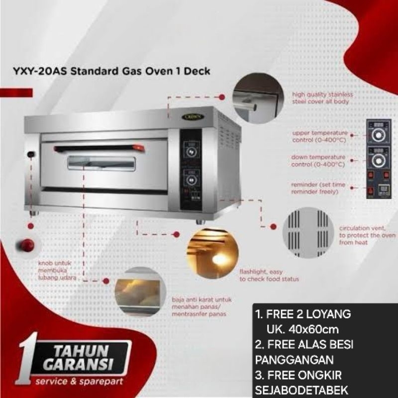 Oven 1 Deck 2 Tray Free 2 Tray/Loyang Full Stainless