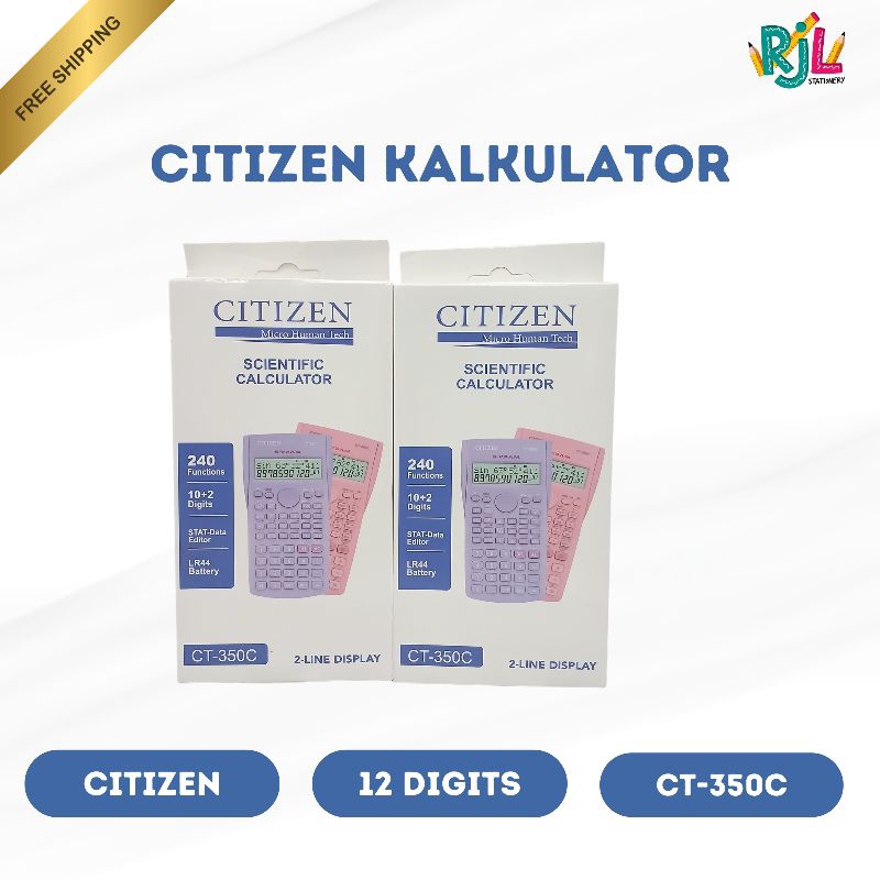 

Citizen Kalkulator 2 Line Display | 12 Digits | CT-350C