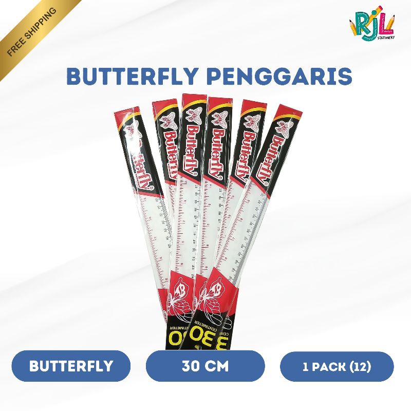 

Butterfly Penggaris | 30cm | 1 Pack (12)