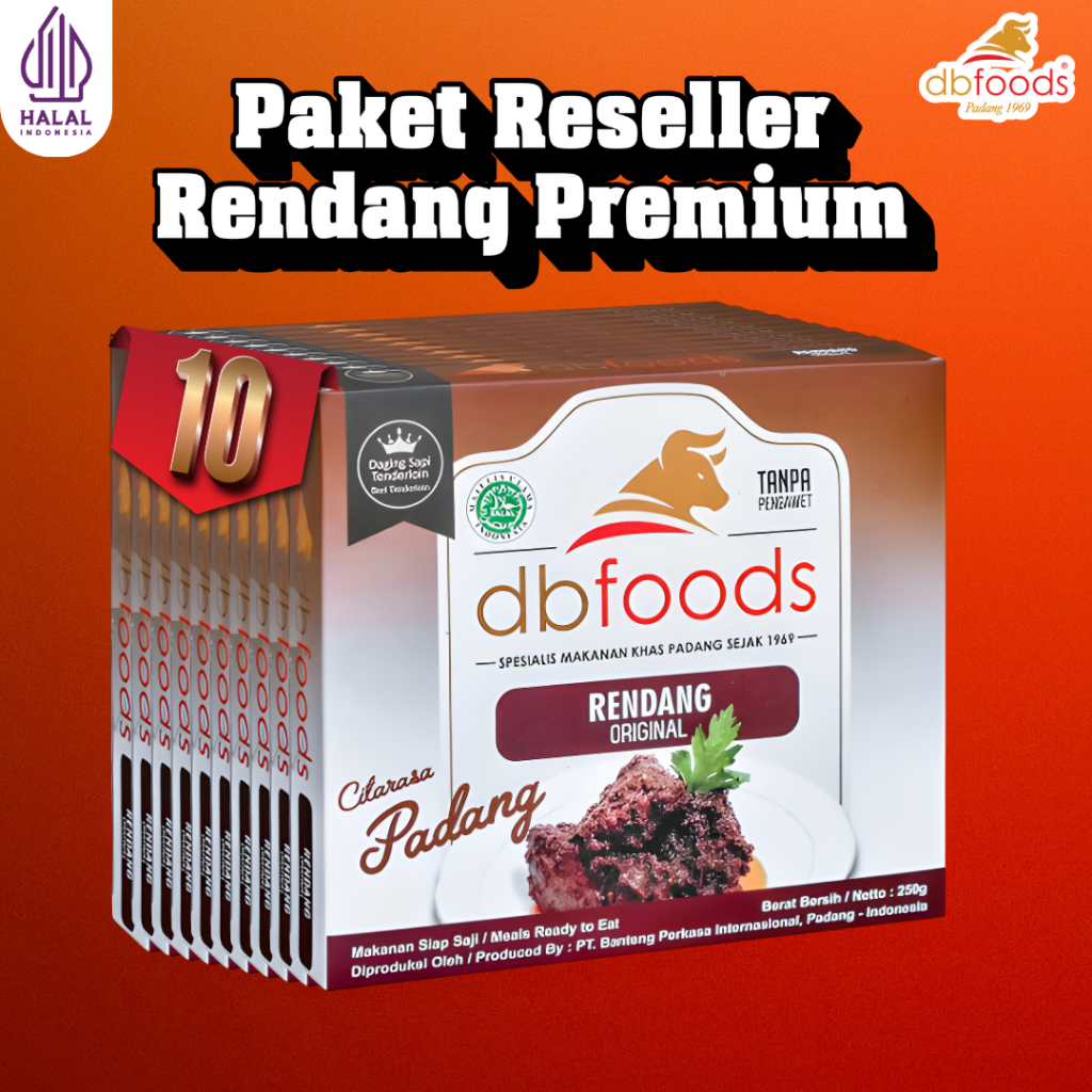 

DBFOODS Rendang Original Premium Paket Reseller Siap Makan Praktis Asli Padang