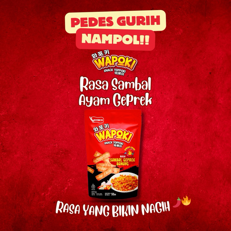 

Wapoki Snack Toppoki Rasa Sambal Geprek Bawang (50g)
