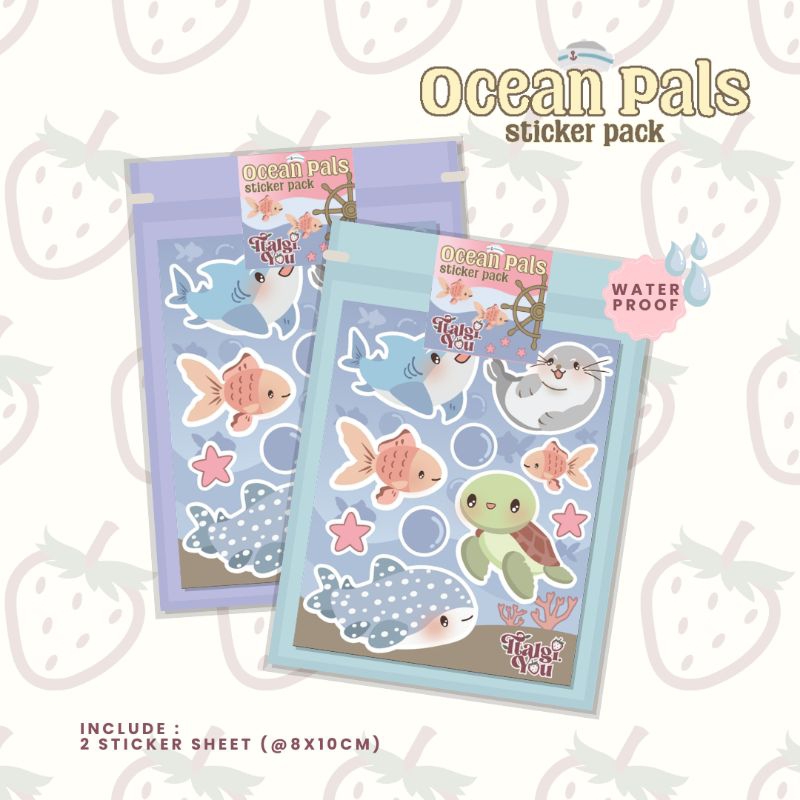 

Ocean Pals Series Sticker Pack { Sticker Lucu | Desain Anak | Waterproof | Sticker Sheet Pack }