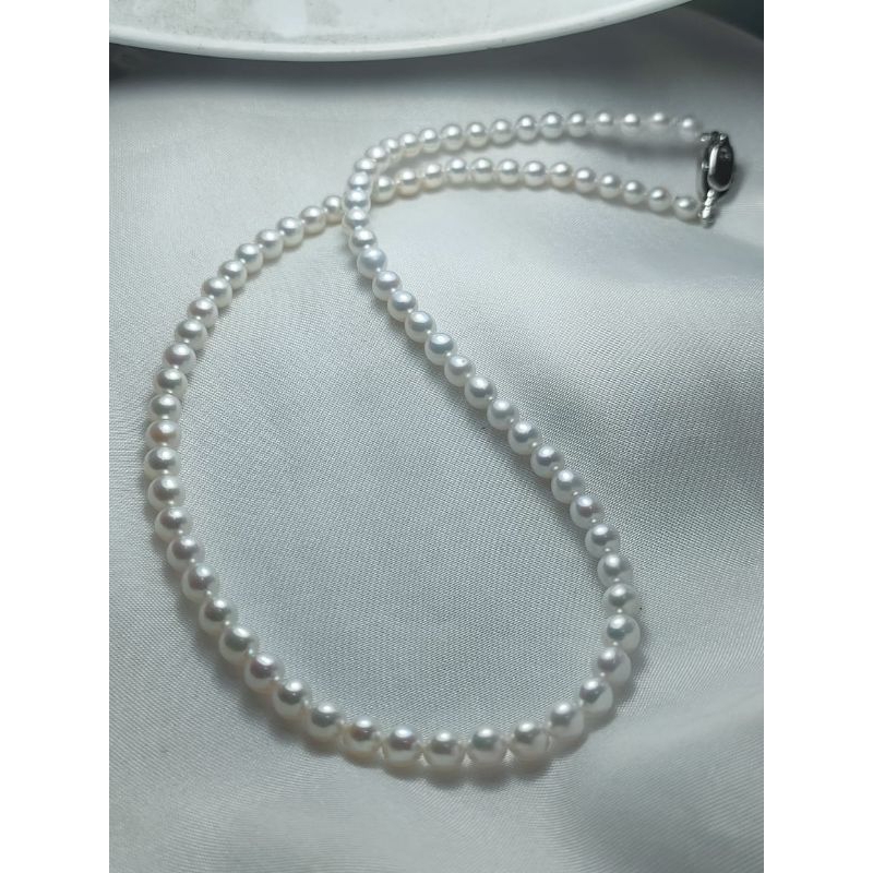 Kalung Full Mutiara Akoya Kecil Mini Asli