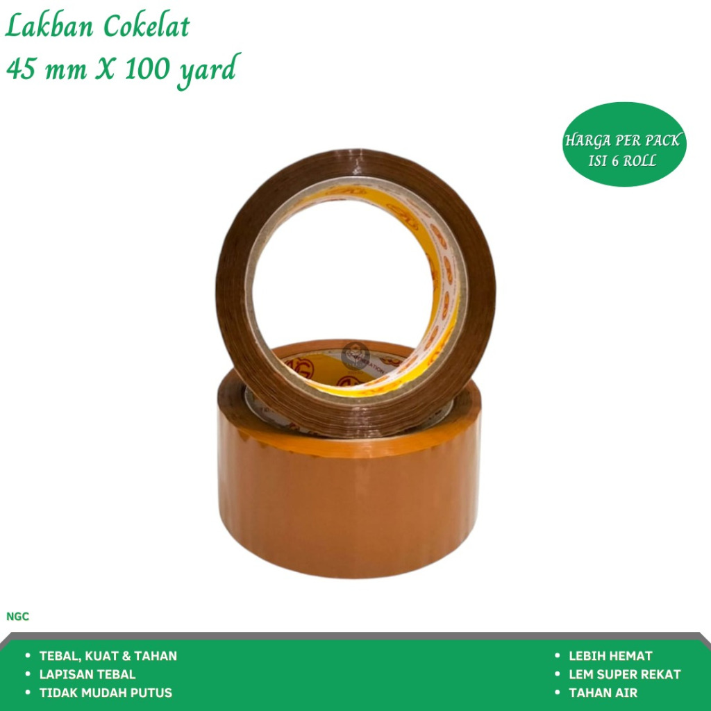 

Lakban Bening Lakban Coklat Lakban Uk. 45 mm x 100 Yard (Isi 6 Pcs-NGC)