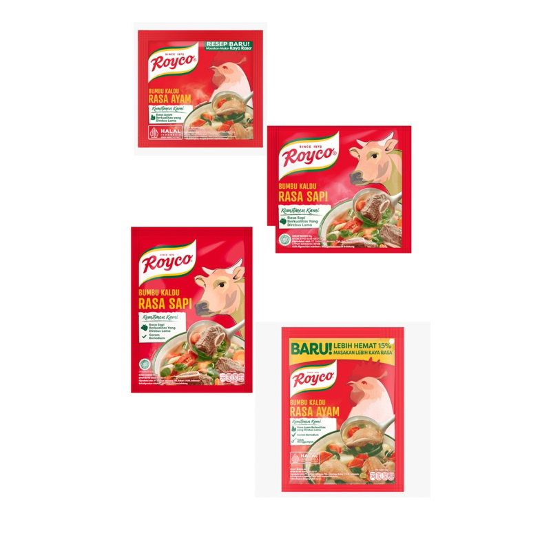 

Royco Penyedap Rasa Ayam dan Sapi 94gr dan 8gr (1 renceng 12 sachet)