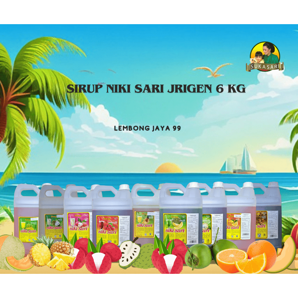 

Sirup Nikisari Jrigen 6 Kg (ASLII) Sirup Rasa Buah, Syrup Segarr