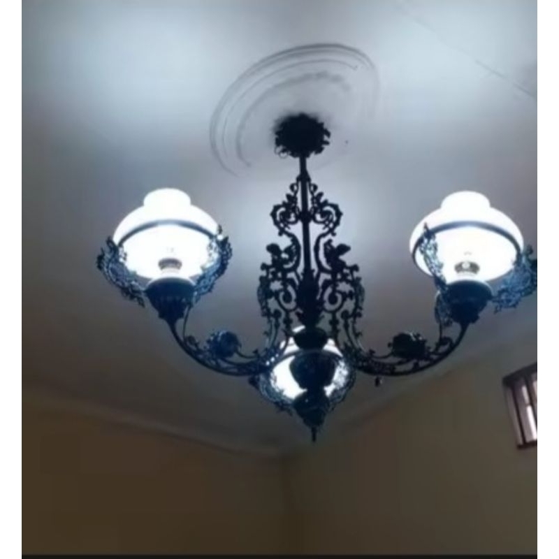 lampu gantung antik cabang 3,LAMPU ANTIK ESTETIK