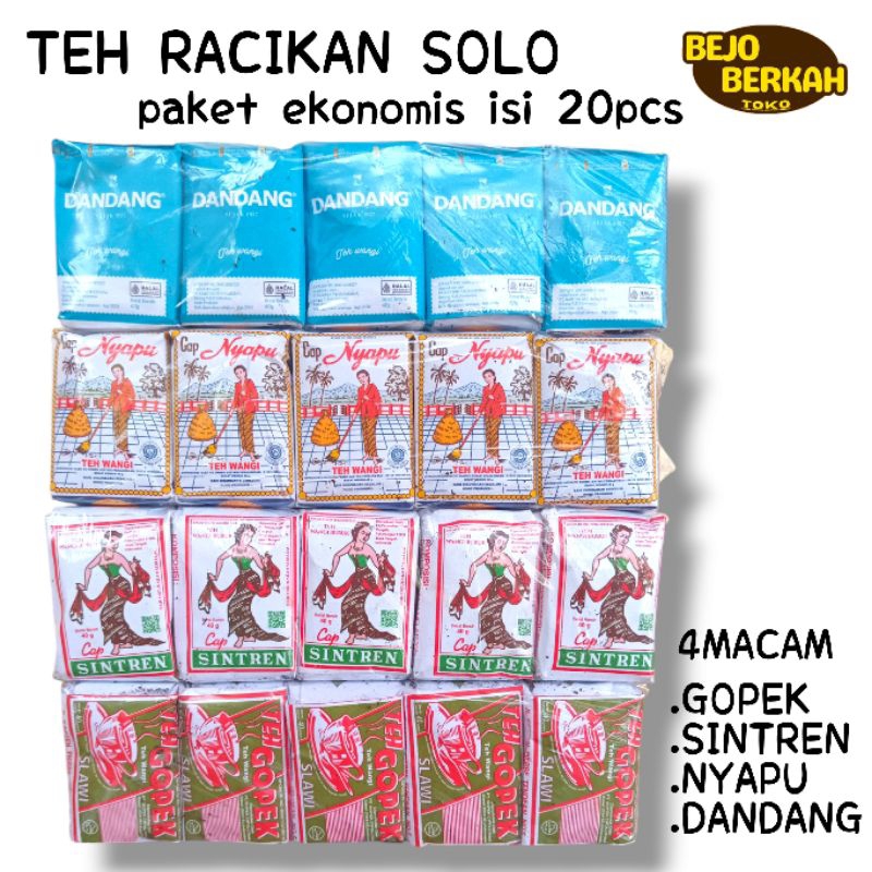 

TEH RACIKAN SOLO 4MACAM ISI 20PCS GOPEK,SINTREN,NYAPU,DANDANG BIRU