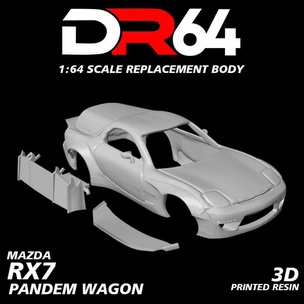 DR64 Body Replacement Mazda RX7 Trust Rocket Bunny Hot Wheels RX7 / Fullbody Bodykit Trust Rocket Bu