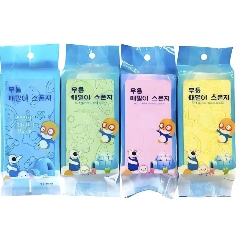 Spons Daki Pororo Spons Mandi Pengangkat Daki Warna Random