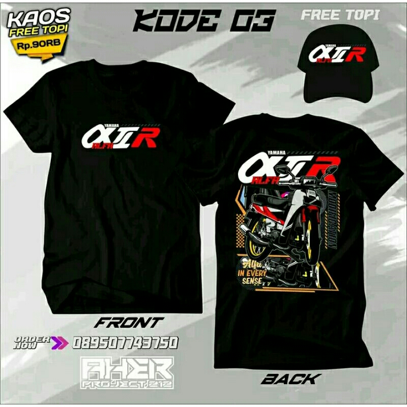 KAOS YAMAHA ALFA BONUS TOPI
