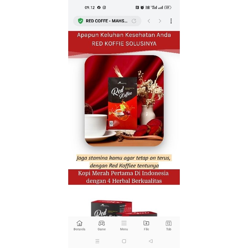 

RED KOFFI ,KOPI MERAH,KOPI HERBAL ORIGINAL ARMINA DAILY, ,ISI 1BOX 10 SASET