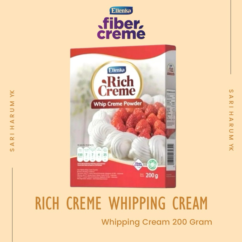 

Whipping Cream | Krim Kue | Whipping Krim | RIch Creme | Ellenka Rich Creme | Ellenka Whipping Cream | Ellenka Rich Creme 200 Gram