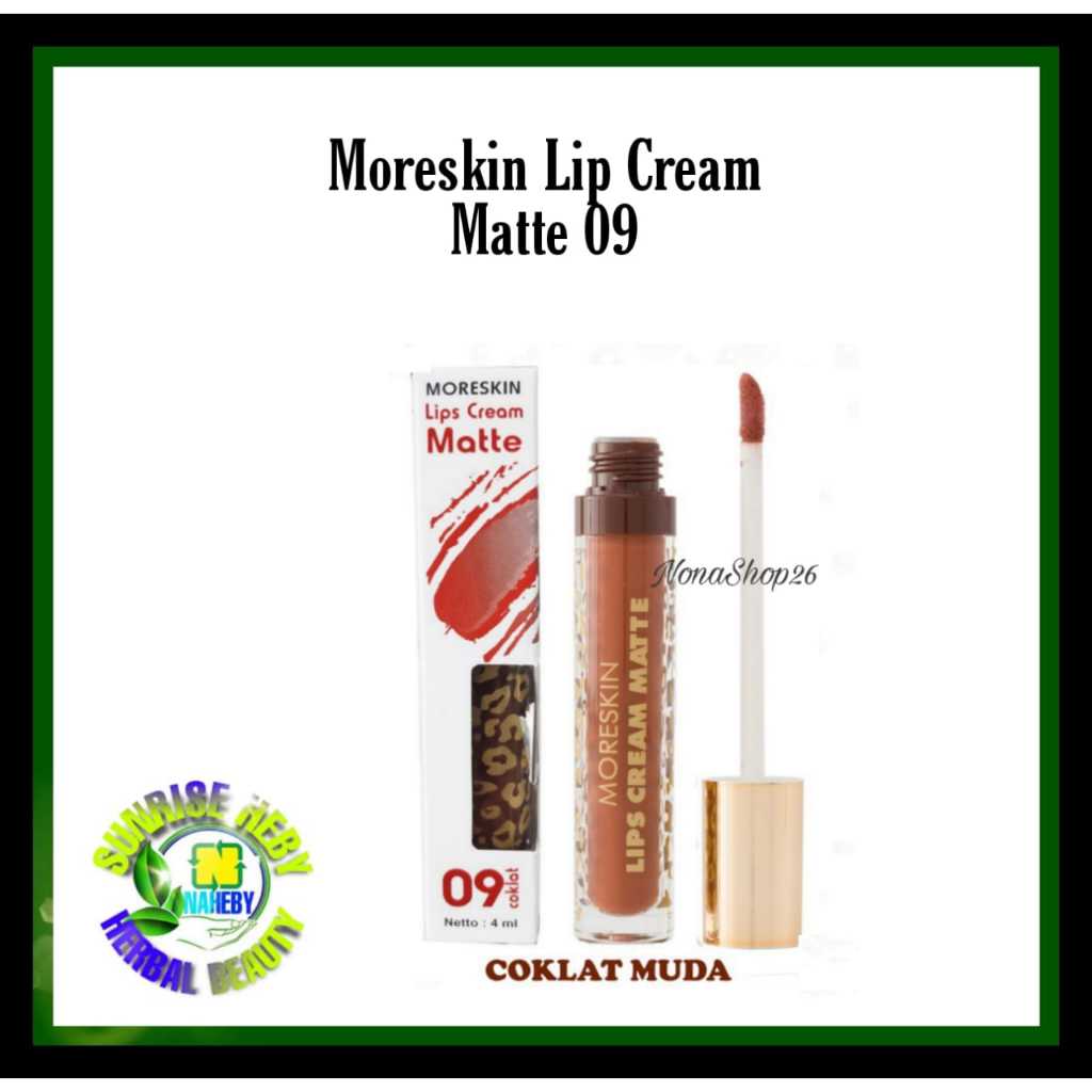 COD / LIPSTIK MORESKIN 09 COKLAT TUA/ LIP CREAM MATTE MORESKIN NASA / GARANSI 100% ASLI