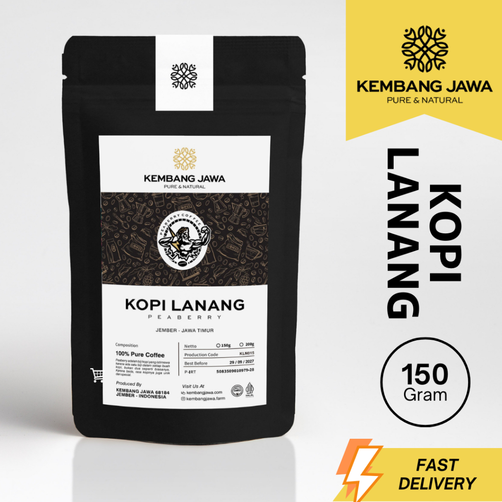 

Kembang Jawa Bubuk Biji Kopi Lanang (Peaberry) 150 Gram