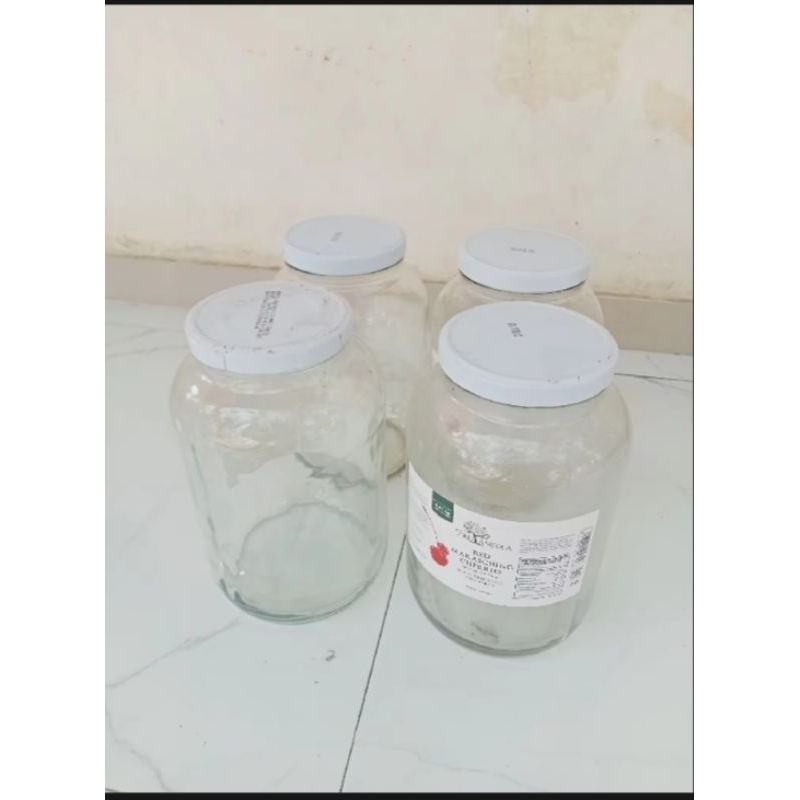 Toples kaca bekas jumbo ukuran  4liter/toples ikan cupang murah tanpa Tutup