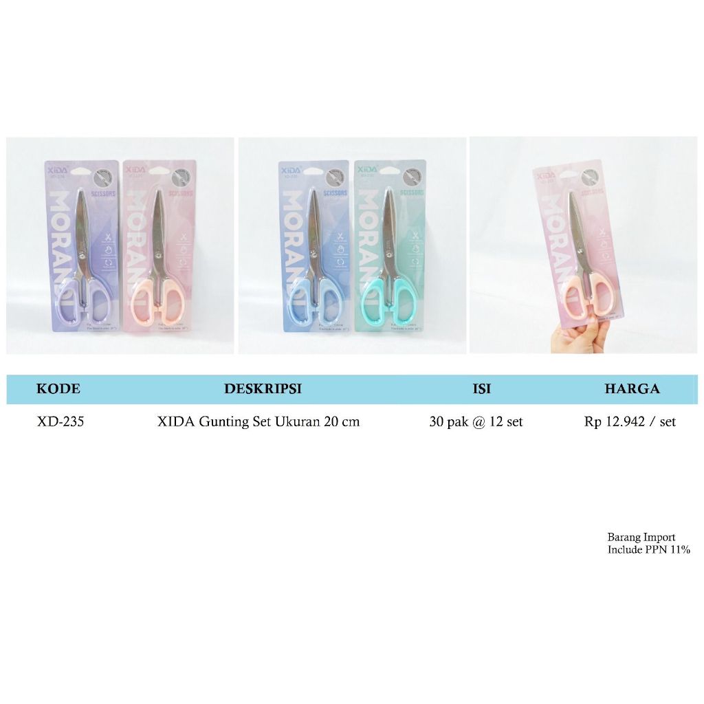 

Gunting Kertas Stainless Besar Soft Pastel Color 20 cm Scissor XIDA XD-235