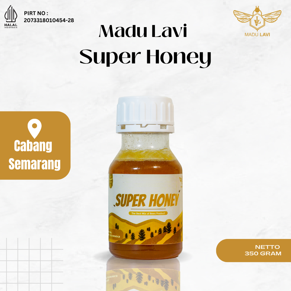 

[ Madu Lavi Semarang ] Super Honey mix Raw honey Royal Jelly Beepollen dan Propolis kemasan 350gram