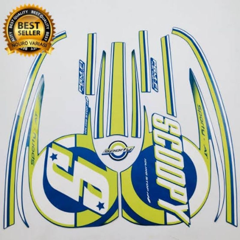 Striping List Body Honda Scoopy Fi 2014-2016 Hijau Biru