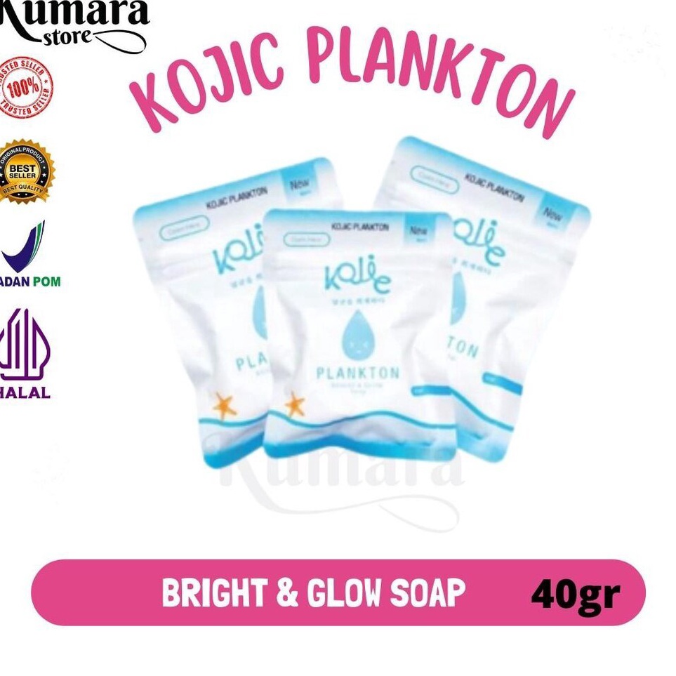 Paket Hebat KUMARA  KOJIC PLANKTON READY STOK Bright  Glow Face Soap by SABUN KOJIC PLANKTON 4gr