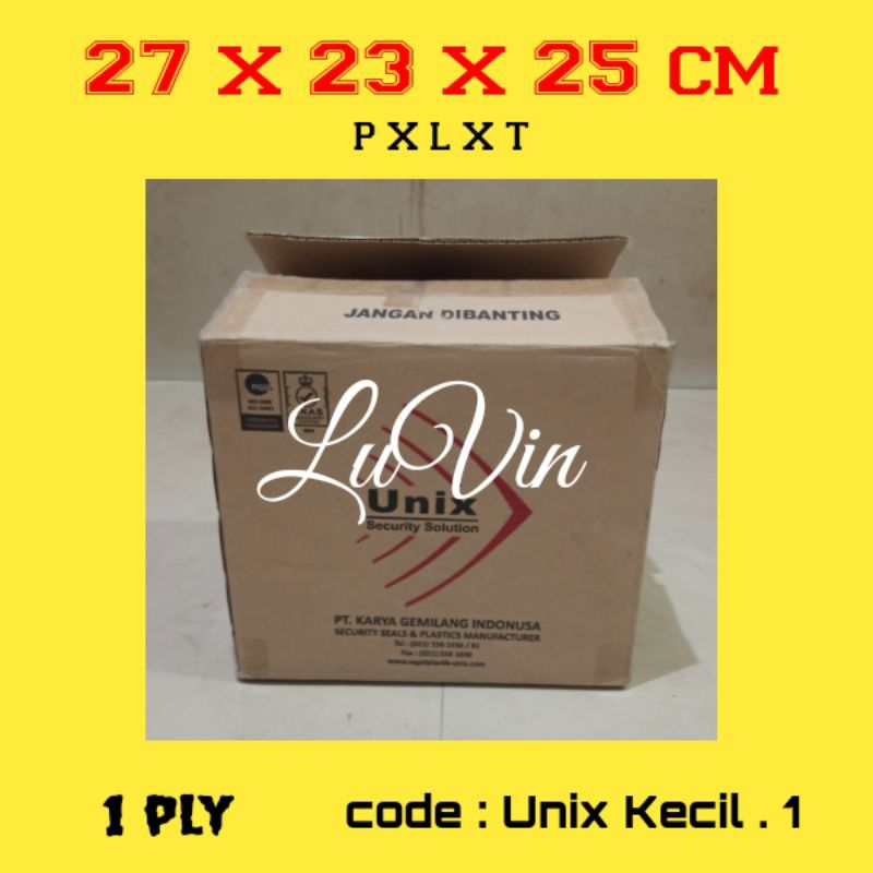 

Kardus Box Kecil UNIX 27x23x25 cm bekas u packing online dll