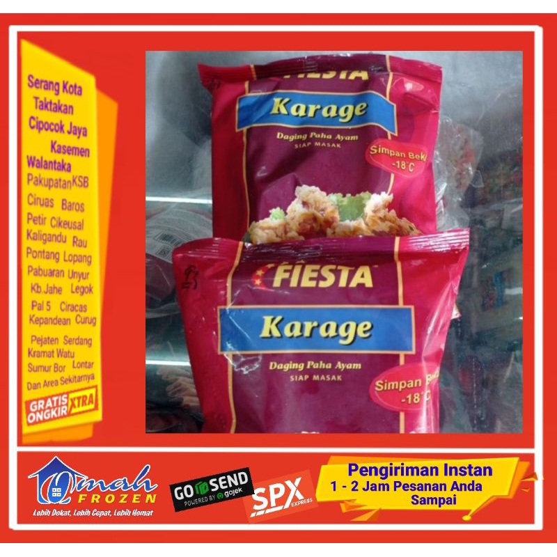 

Paha Ayam,Fiesta Karage 250g, Nugget,Naget Frozen Serang