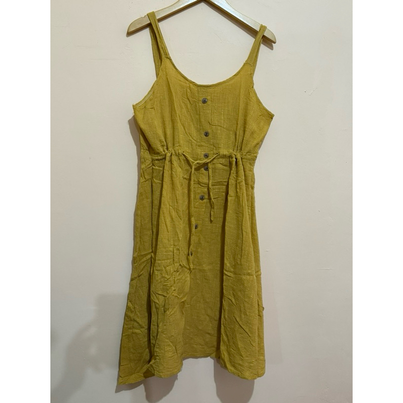Preloved/Thrift dress tali satu mustard Korean Style