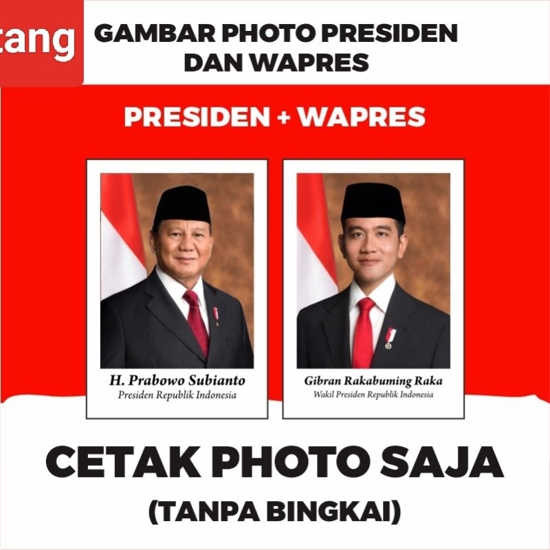 POSTER FOTO PRESIDEN + WAKIL PRESIDEN ( 1 pasang )