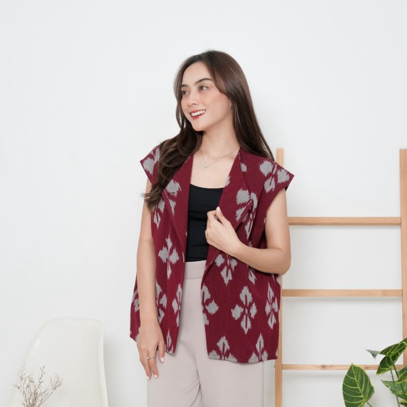VEST TENUN ETNIK WANITA / ROMPI TENUN / OUTER TENUN / ROMPI BATIK TENUN WANITA / OUTER TENUN
