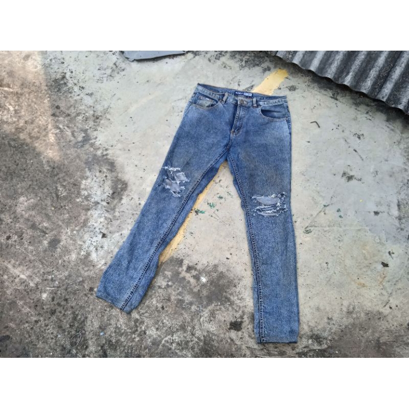 Ripped Jeans Eldest Denim Blue Wash