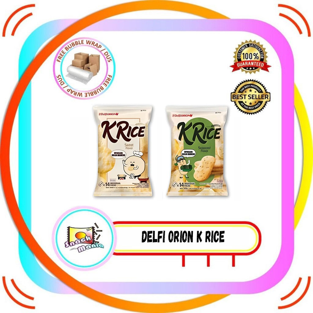 

Delfi Orion K Rice Sweet | Seaweed 7.9 gr x 14 pcs BAG Krekers Beras Manis Rumput Laut