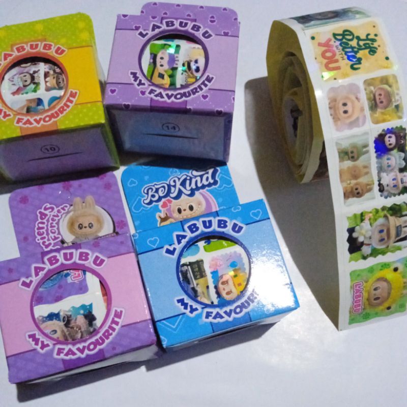 

Stiker labubu roll kotak isi 6