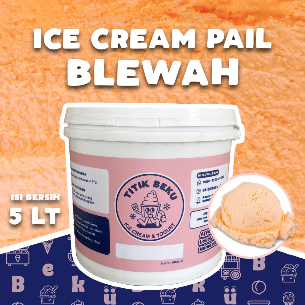 

TITIK BEKU ICE CREAM 5 LITER BLEWAH / PAIL / EMBER / ES KRIM LITERAN