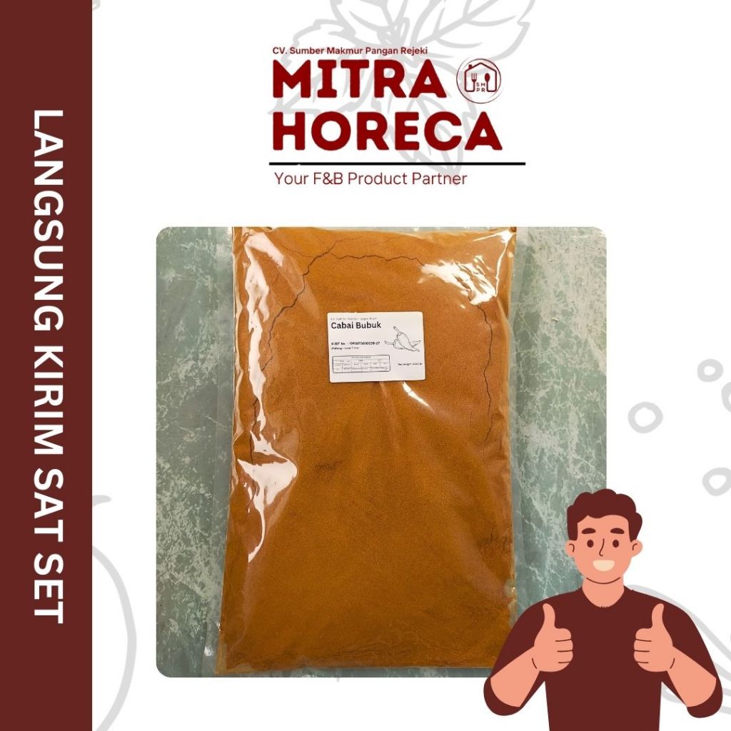 

Cabe Bubuk 1kg SMPR / Bubuk Cabai Kering / Chilli Powder 1Kg / Bumbu Tabur / Rempah Alami