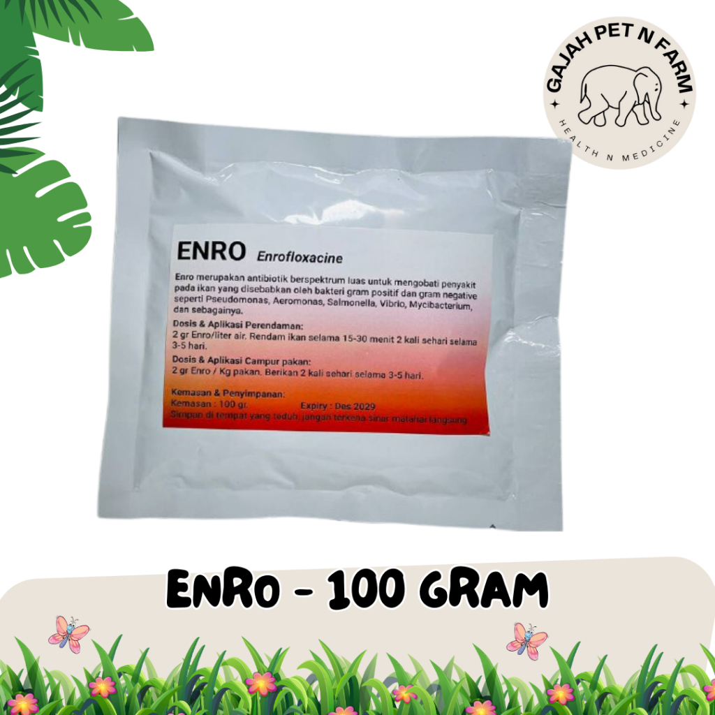 Enro 100 gram - Enrofloxacin 100 gram - Untuk Ikan Sakit Apapun