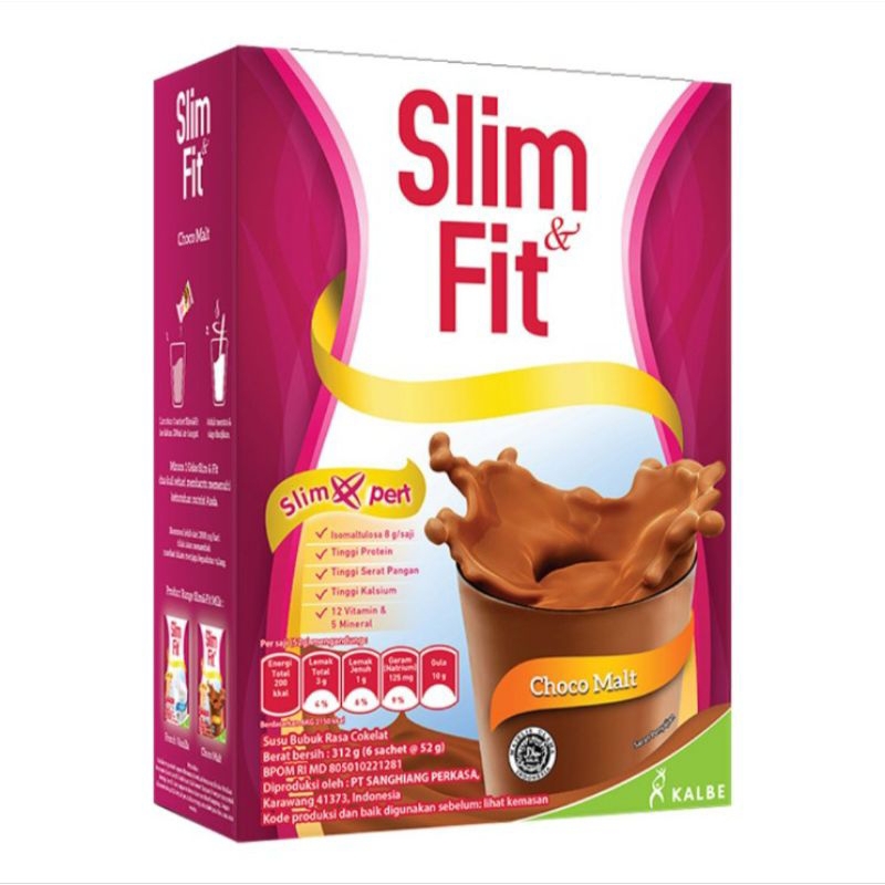 

Slim & Fit Susu Bubuk Dewasa Choco Malt 6 x 52 g