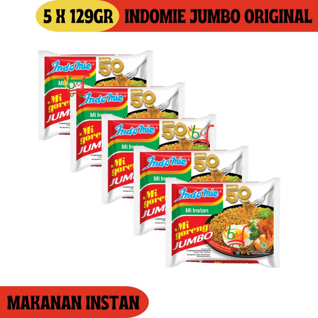 

5PCS Indomie Jumbo Mie Goreng Instan Rasa Original