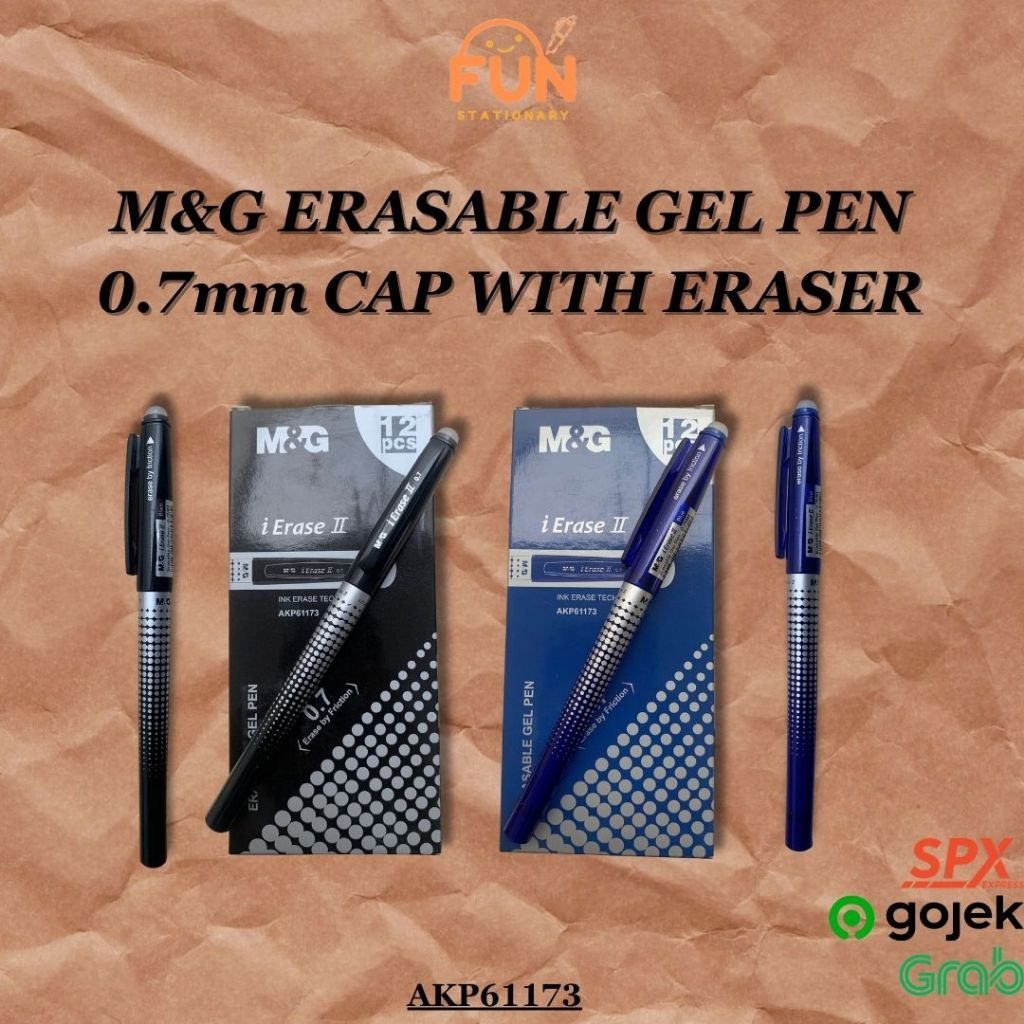 

M&G ERASABLE GEL PEN 0.7mm CAP WITH ERASER