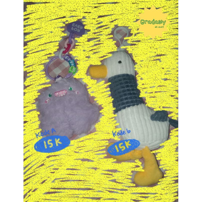 preloved ganci bebek dan ganci monster