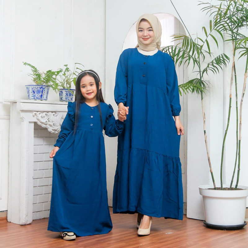 Gamis Sheila Couple Ibu Dan Anak Gamis Terbaru Bahan Rayon Premium Tebal Gamis Lebaran