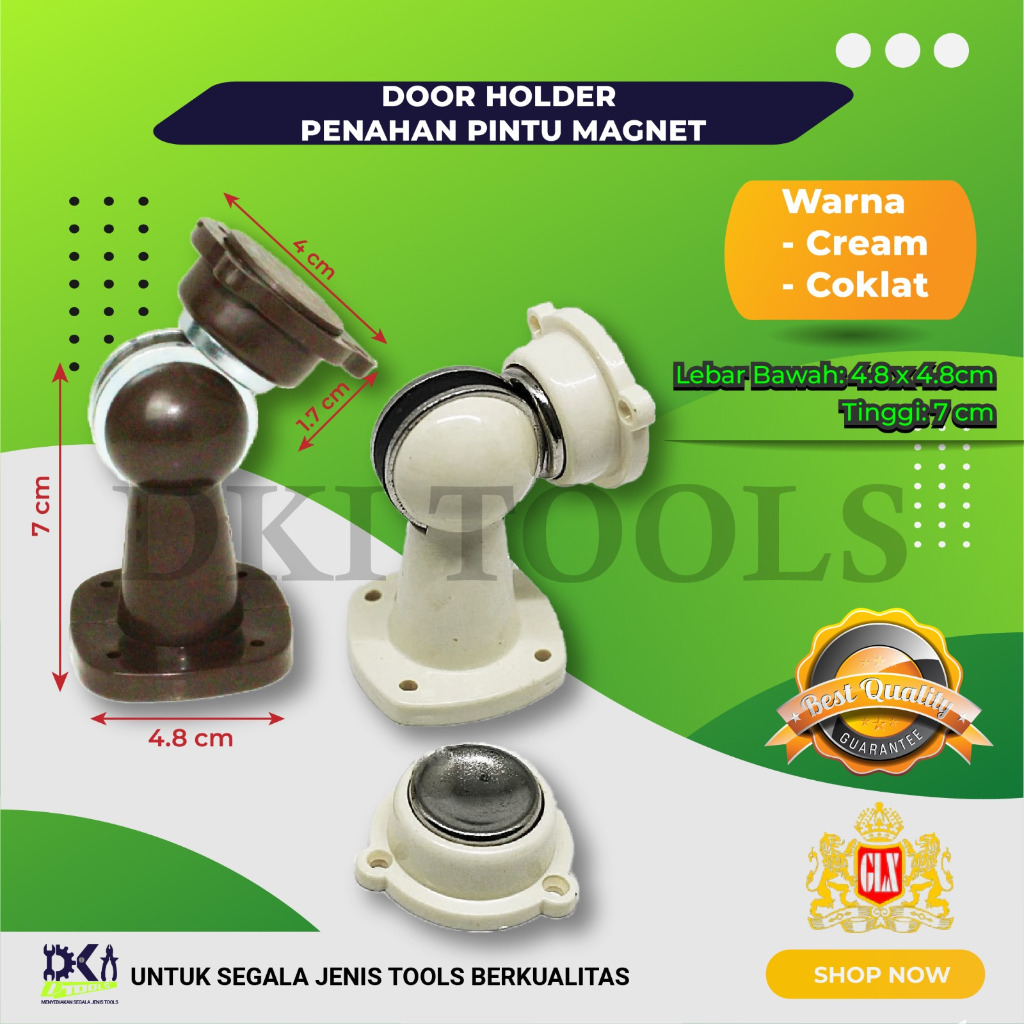 GLX  Pengganjal Pintu Door Stop Stopper Holder Magnet Plastik Pvc Putih Gading (Cream) & Coklat