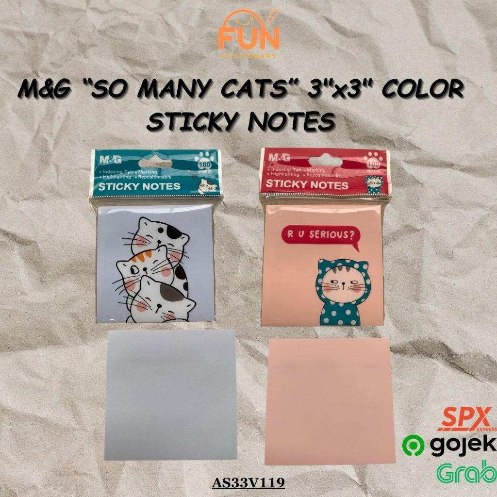 

M&G "SO MANY CATS" 3"x3" COLOR STICKY NOTES