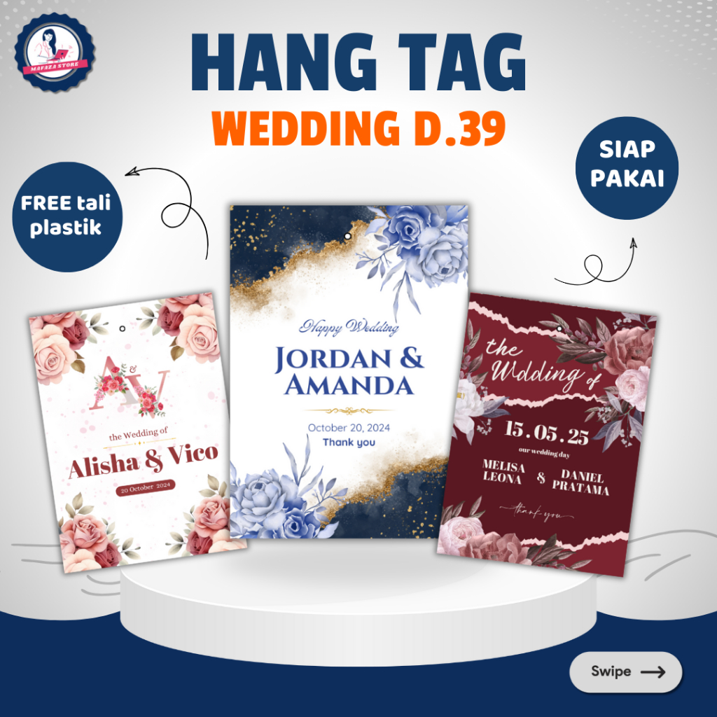 Hang tag wedding kartu ucapan nikahan hangtag lamaran engagement custom gantungan souvenir stiker na