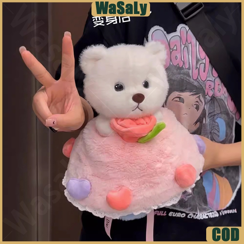 Rabbit/Bear Boneka Buket Mainan Lucu Karakter Bouquet Boneka Boneka Mewah Gaun Putri Gadis-Gadis