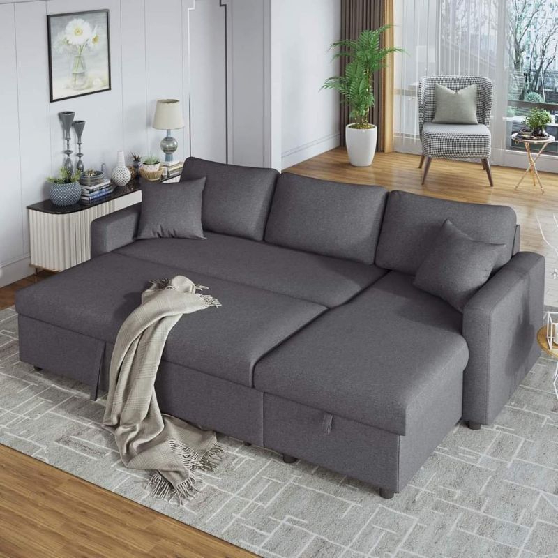 sofa L bed bellerick storage | sofa sleding | sofa minimalis modern | sofa reklening kabinet